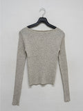 Ribbed Bamboo Boat Neck Knit T-shirt
