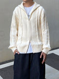 Daily Wool Twist Knit Zip-Up