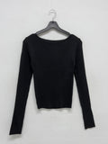 Ribbed Bamboo Boat Neck Knit T-shirt