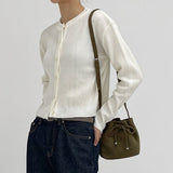 Suede Bucket Cross Bag