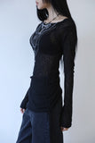 Cross long net knit