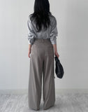 Quarter Two-Way Wrap Long Blouse
