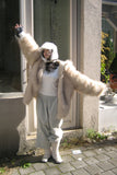 Padding reversible) hood fur jacket