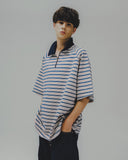 Striped Raglan Half-Zip Polo