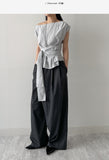 Unbalance Nylon Strap Wide Pants