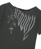 PIGMENT GROOVY ONE SHOULDER TEE