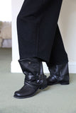 Shirring Fit Middle Boots