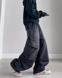 Tei Black String Cargo Denim