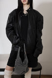 Leather padded jumper