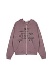 Bleed lettering zip-up hoodie