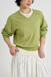 Sober wool v-neck knit