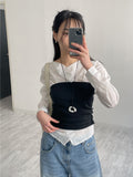 Shirred Ribbed Layered Tube Top