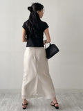 Organza chiffon layered long skirt