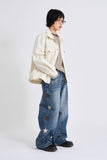 Star side patch denim pants