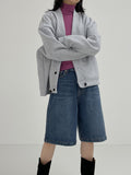 Woolen no collar string cardigan