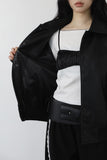 Vegan leather varsity jacket