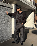 Lettering Crop Hood Zip-Up