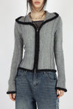 Like two-tone zip-up knit