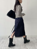 Fold Satin Lace Skirt