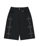 CROSS STUD TWILL SHORTS