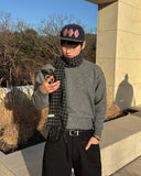 Wool check muffler