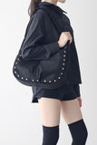 Firming Stud Suede Shoulder Bag