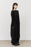 (W) Drape Hooded Top