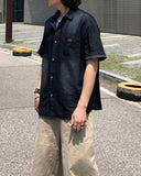 Uncle Patch Short Sleeve Denim Shirt