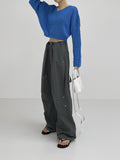 [premium] Stopper Rivet Nylon Wide Pants