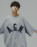Applique Raglan Half Sweat Shirt