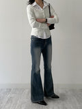 304 Cat Washing Semi-Bootcut Denim Pants