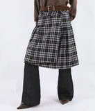 Chess check wrap skirt