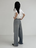 855 Pintuck Wide Denim Pants