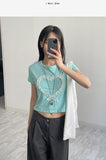 Love Lace Crop Short Sleeve T-shirt