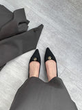Bold Ribbon Stiletto Flat Shoes