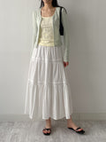 Two-button slit ribbed cardigan T-shirt