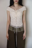 Rose lace shoulder sleeveless