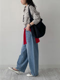 202 Back Pocket Balloon Fit Wide Denim Pants