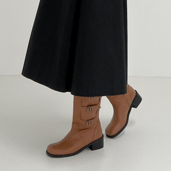 【INCHANT ME】round chelsea long boots 