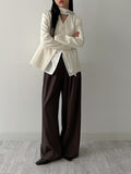 Twill Glass V-Neck Jacket
