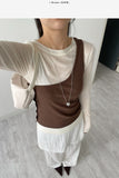 Button One-Shoulder Ribbed Vest