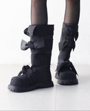 Sawed Ribbon Padded Boots