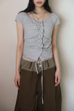 Liz Check Frill Blouse