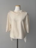 Ray Balloon Tie Half Blouse