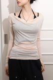 Ballet see-through shirring top