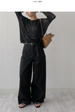 Two Pocket Nylon Long Wide Slacks
