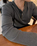 Chrome Henley Neck Long Sleeve