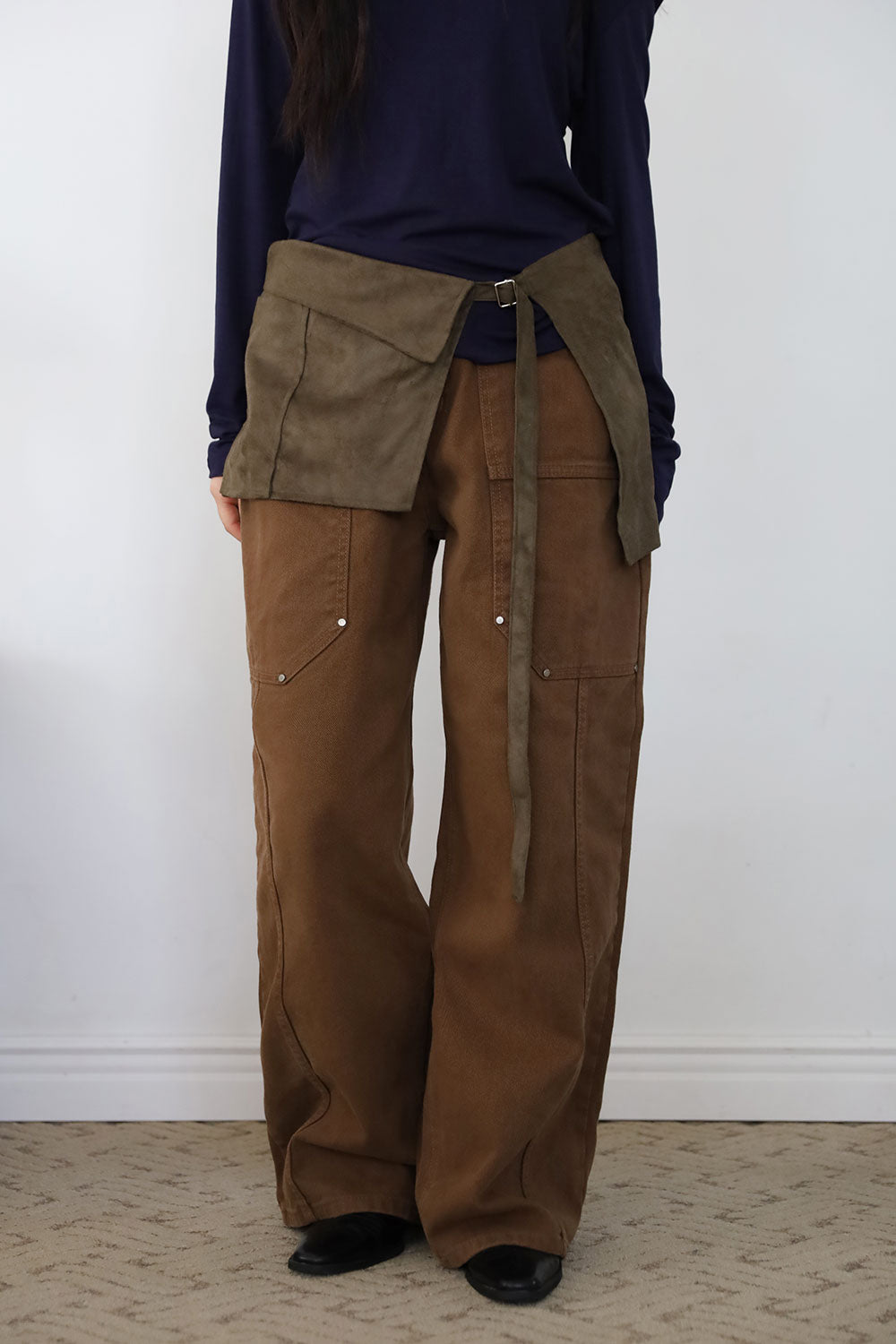【COLOR iN ID】Suede layered wrap skirt COLOR iN ID(カラーインアイディー) - スエードレイヤードラップ