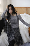 Check layered skirt
