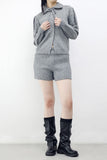 Deep collar knit + pants set